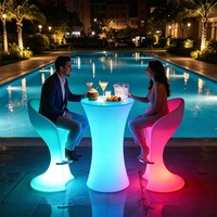 Chaise LED d'extérieur, mobilier LED pour bar à chicha, table et chaise de bar lumineuses LED pour événements, ensemble table et chaises de cocktail