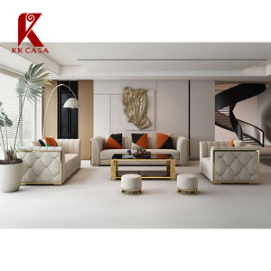 Mới Đến Thép Không Gỉ Titan Cạnh 1 + 2 + 3 Sofa Thiết Kế Thiết Kế Sang Trọng Mostern Đồ Nội Thất Phòng Khách Thiết Lập - Product Image 2