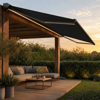 Auvent pliant économique avec capteur de pluie et système de fermeture automatique pour terrasse, jardin, restaurant, café