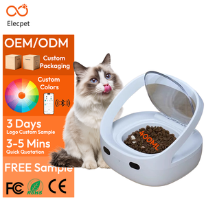 Distributeur automatique de nourriture pour plusieurs animaux Elecpet, avec puce électronique sélective, pour chats et chiens, avec fonction de portionnement précis. - Product Image 1