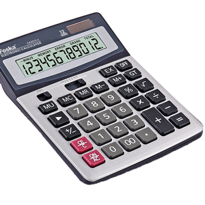 Calculadora electrónica de escritorio Foska, pantalla LCD de 12 dígitos, batería de alimentación bidireccional y función estándar solar, calculadoras de oficina - Product Image 1
