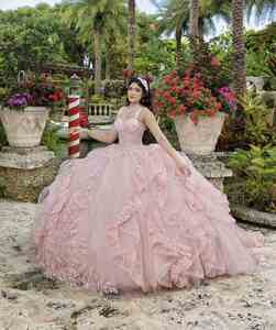 S2602L Nuovo Abito <span class=keywords><strong>da</strong></span> <span class=keywords><strong>Sposa</strong></span> Elegante con Halter, Ricamo di Alta Qualità, Decorazione a Fiocco, Stile Palazzo Fantastico, Gonna a Palloncino - Product Image 1