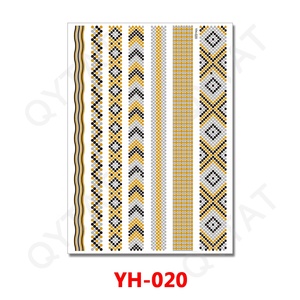 Tatouage temporaire imperméable, faux <span class=keywords><strong>Flash</strong></span> métallique sur feuille d'argent et or, 1 pièce - Product Image 6