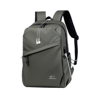 Ransel pria kapasitas besar, ransel kasual anti air, siswa kuliah, penutupan ritsleting dengan USB
