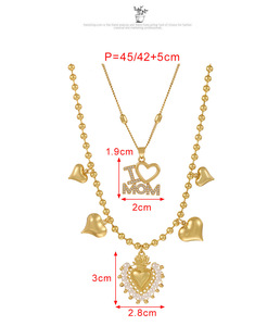Collar con Colgante de Corazón MOM con Pedrería Estilo Vintage, Gargantilla de Cristal en Tono Dorado, Joyería Sentimental, Regalo para Madre, <span class=keywords><strong>Abuela</strong></span>, Mujer - Product Image 4