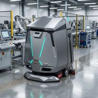 Robot de nettoyage de sols industriels, balayeuse automatique, laveuse-sécheuse, navigation laser SLAM, batterie LiFePO4 pour la logistique d'entrepôt