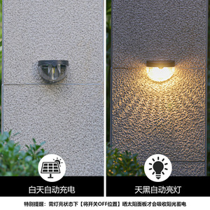Lampe murale solaire d'extérieur, diffuseur en polycarbonate, angle de faisceau de 20 degrés, Source de lumière LED, étanche, pour la décoration de jardin et de Patio - Product Image 5