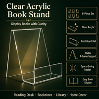 Support de présentation de livres en acrylique transparent poli sur mesure avec garde-corps avant pour librairie, présentoir de lecture de bureau