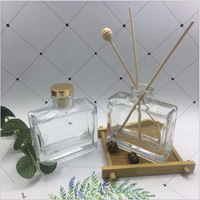 Bouteille d'huile essentielle d'aromathérapie vide en verre cristallin transparent avec bouchon en liège, personnalisable, pour fleurs séchées parfumées, pour l'ambiance de la pièce