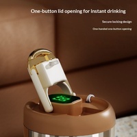 Thermos isotherme en acier inoxydable et céramique avec mesure de température - Conception portable anti-chute pour la maison, l'extérieur et le bureau