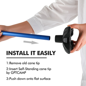 Kinggear Tự Đứng Mía Tip Chống-Trượt Ổn Định Mía Tip 3/4 Inch Thay Thế Cao Su Quad Cơ Sở Cho Đi Bộ Dính - Product Image 4