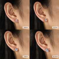 Groothandel Dames Sieraden 14K Goud Verguld 2CT 8A Zirkoon 925 Sterling Zilver 925 Oorknopjes voor Valentijnscadeau