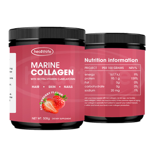 <span class=keywords><strong>Collagène</strong></span> <span class=keywords><strong>marin</strong></span> hydrolysé en <span class=keywords><strong>poudre</strong></span> en gros avec biotine, vitamine C et mélatonine - Product Image 1