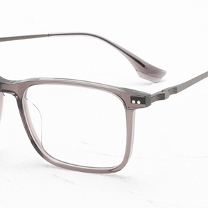 Gafas de titanio rectangulares con montura completa, color marrón sólido, anti-UV, ligeras, unisex, para adultos, monturas para corrección de la visión - Product Image 2