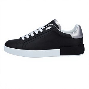 รองเท้าผ้าใบลำลองผู้ชาย Suprex Enterprises รุ่น Portofino สีดำ/เงิน ลายเสือดาว พื้น PU ป้องกันกลิ่น น้ำหนักเบา แบบผูกเชือก - Product Image 1