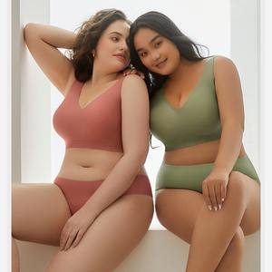 女性の夏の固体シームレススポーツブラ大サイズワイヤレス通気性ソフト薄い快適な日常使用ブラ - Product Image 3