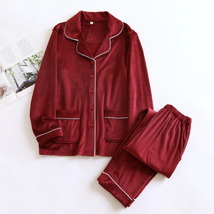Vêtements d'hiver en gros pour femmes, pyjamas en flanelle chauds personnalisés avec logo, ensemble <span class=keywords><strong>de</strong></span> vêtements <span class=keywords><strong>de</strong></span> <span class=keywords><strong>nuit</strong></span> en <span class=keywords><strong>polaire</strong></span> corail pour femmes, vêtements <span class=keywords><strong>de</strong></span> détente - Product Image 5