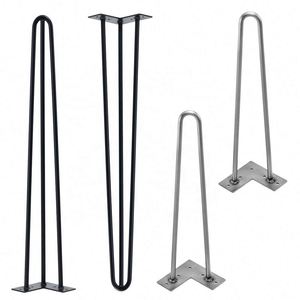 Cheap Modern Iron Hairpin Furniture Legs <b>Black</b> White for Living Room Hospital Outdoor Use DIY Table Legs - Product Image 2