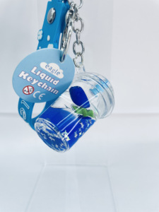 Llavero de arena movediza con purpurina líquida para niñas, diseño marino flotante, pulsera, dijes, llavero artesanal - Product Image 5