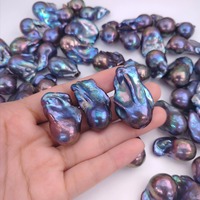 13-15mm vente en gros d'eau douce naturelle teintée en noir couleur baroque perles en vrac pour la fabrication de bijoux