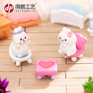 Dp Miniature Dollhouse Furniture Set Resin Cute Bedroom Living Room Decorations For Kids Toys Desktop Ornaments - Product Image 4
