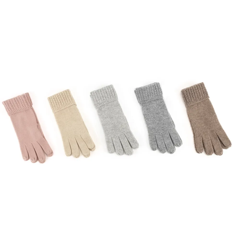 IMField OEM Cashmere Gloves Mittens Women Finger Touch Screen Winter Warm Knitted 100% Cashmere Gloves