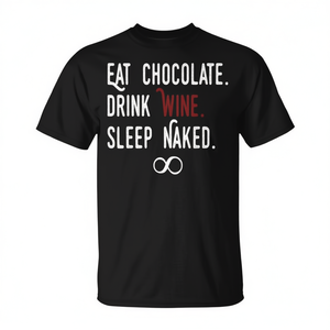 กินช็อกโกแลต ดื่มไวน์ นอนเปลือย เสื้อยืดอินฟินิตี้ - Product Image 2