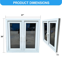 Ventana Abatible de PVC Resistente a Impactos, a Prueba de Huracanes, Insonorizada, con Doble Acristalamiento, Bajo Consumo Energético, para Casa