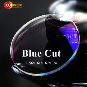 Lentes ópticas UV400 com bloqueio de luz azul lentes de prescrição ASP UV400 lentes ópticas com revestimento verde