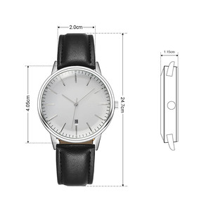 Đồng Hồ Nam Logo Thương Hiệu Tùy Chỉnh Thời Trang Giá Bán Buôn Đồng Hồ Thạch Anh Công Sở Dây Da Thật Mặt Số Màu Trắng Đen Cho Nam - Product Image 2