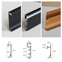 Plinthe LED moderne pour la décoration intérieure, profilé en alliage d'aluminium, résistant à l'eau, accessoires de revêtement de sol pour hôpitaux