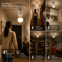 Portalámparas Inteligente E27 con Control Remoto, Función de Temporizador, Sensor de Movimiento PIR, Adaptador de Enchufe de Iluminación Inalámbrico Universal para PC