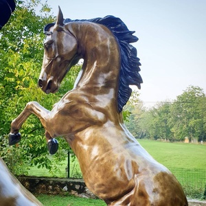 Décoration personnalisée, art de jardin, statue grandeur nature, sculpture de cheval en métal, grande sculpture en cuivre, laiton, bronze pour l'extérieur - Product Image 6