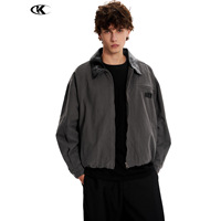 Veste en cuir pour homme sur mesure 11KN, veste de travail, veste en cuir PU, col contrasté, ourlet élastique, streetwear, vente en gros