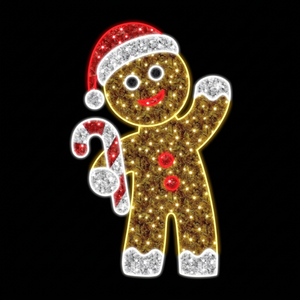 <b>Christmas</b> Decorative <b>Light</b> Gingerbread Man for Outdoor Plazas Resorts Parks Shopping Centers and Festive Events - Product Image 1