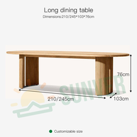 Ensemble de table et de chaises de salle à manger en teck moderne pour hôtel, villa, cour, utilisation en resort - Meubles d'extérieur durables
