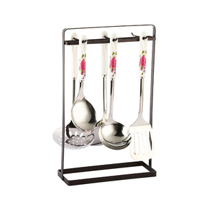 Ripai <b>Kitchen</b> Utensil <b>Rack</b> With Hooks For Spatula Ladle Strainer Storage Countertop Organizer No Drilling Required - Product Image 4