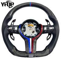 Volant sport en carbone personnalisé pour modèles BMW, cuir perforé noir, compatible F10 F30 F31 F32 F20 E92 E60 X6 E71 X5