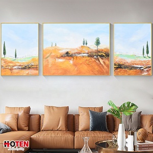 Peintures à l'huile de paysage <span class=keywords><strong>Orange</strong></span> sur toile, affiche d'art mural et images suspendues pour décoration de salon moderne - Product Image 5