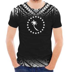 Venta al por mayor de camisas tribales con patrón de cocotero negro/blanco camisas con estampado personalizado <span class=keywords><strong>para</strong></span> <span class=keywords><strong>hombres</strong></span> verano <span class=keywords><strong>hombres</strong></span> camisa de moda de manga corta - Product Image 2