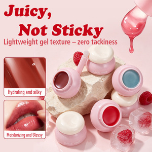PAGE VINE 8 Couleurs Pudding Pocket Lip Jam <span class=keywords><strong>Baume</strong></span> à lèvres teinté effet gelée Masque hydratant repulpant brillant non collant Soin des lèvres - Product Image 4