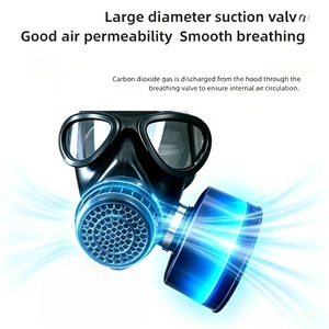 <span class=keywords><strong>Masque</strong></span> à gaz polyvalent avec filtre 40 mm - Respirateur facial complet à interface universelle pour usines chimiques, laboratoires et projets de bricolage - Product Image 4