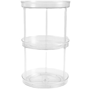 Transparent Plastic Rotating Storage Box Multi Layer Kitchen Shelf Round Design For Cosmetic And Sundries Organization - Product Image 3