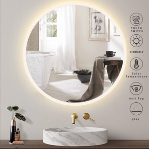 Moderno multifunzionale di forma rotonda a prova di acqua bagno specchio LED con Anti-appannamento - Product Image 5
