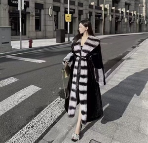 Abrigo Largo <span class=keywords><strong>de</strong></span> Invierno <span class=keywords><strong>para</strong></span> Mujer, Talla Grande, Imitación <span class=keywords><strong>Piel</strong></span> <span class=keywords><strong>de</strong></span> Visón, Ecológico, con Cinturón y Cuello <span class=keywords><strong>para</strong></span> Mayor Calidez - Product Image 4