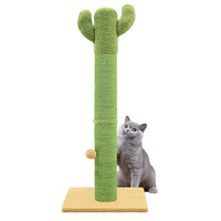 Arbre à chat en bois, structure d'escalade pour chat, griffoir pour chat en forme de cactus, jouet pour chat en sisal, griffoir vertical pour chat
