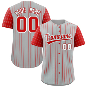 Maillot de baseball vierge personnalisé pour homme, avec logo et nom imprimés numériquement, uniforme de baseball brodé à rayures fines, t-shirt boutonné - Product Image 5