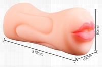 Realistischer TPE-Masturbator für Männer mit Oraler und Vaginaler Funktion, Doppelkanal-Taschenmuschi mit Weicher Haut, Sexspielzeug