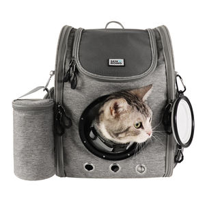 Fashionable Classic Striped Pet <b>Backpack</b> Zipper Closure Multi-Structure Padded Polyester Mesh Material Convenient <b>Small</b> Dogs - Product Image 6