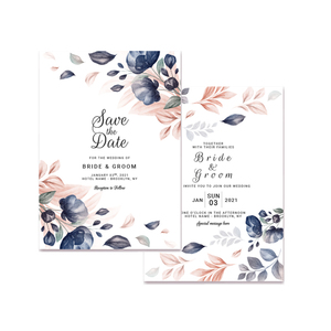 Carte d'invitation de mariage personnalisée de luxe avec logo en feuille d'or - Product Image 1
